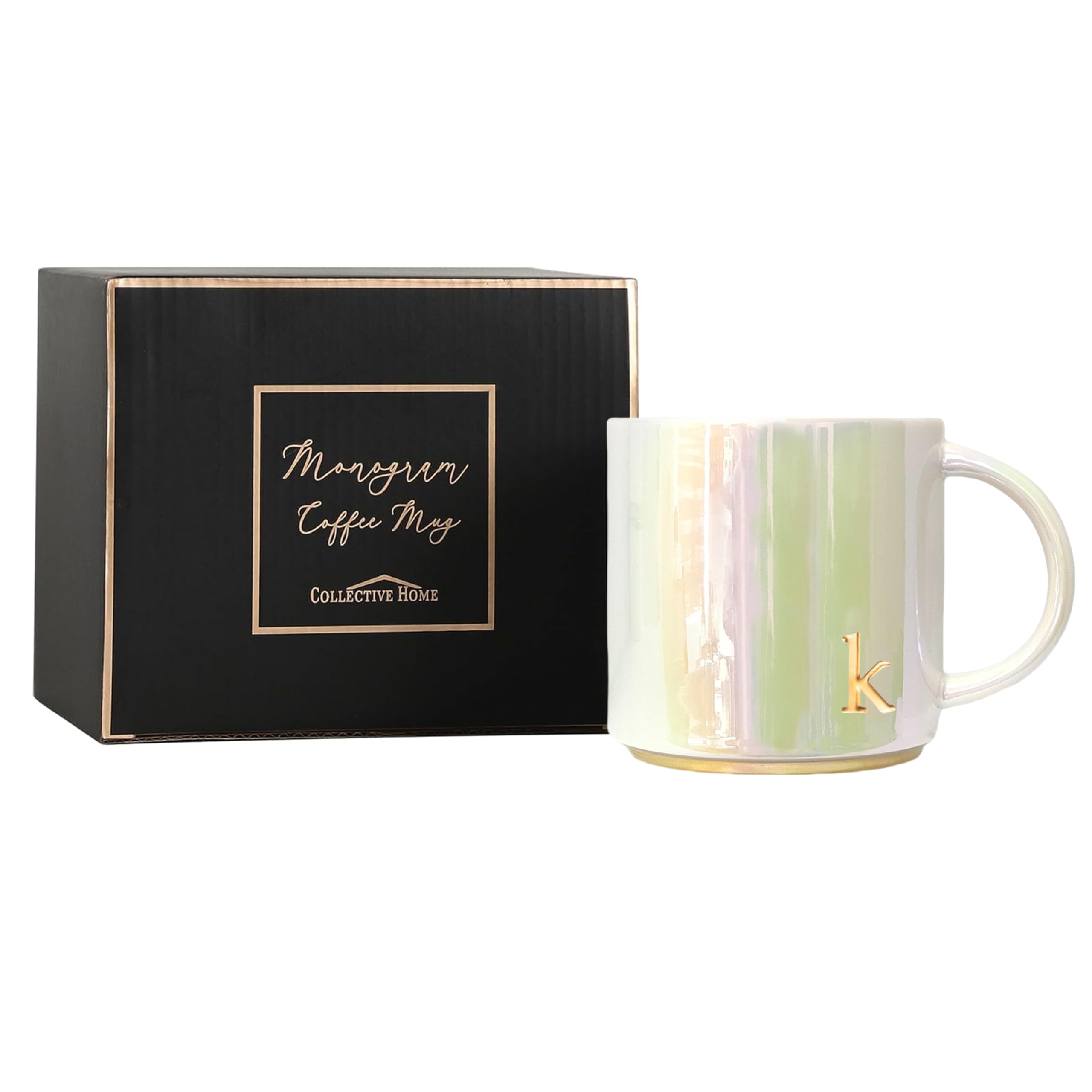 COLLECTIVE HOME mug features embossed lowercase letters for personalized style.