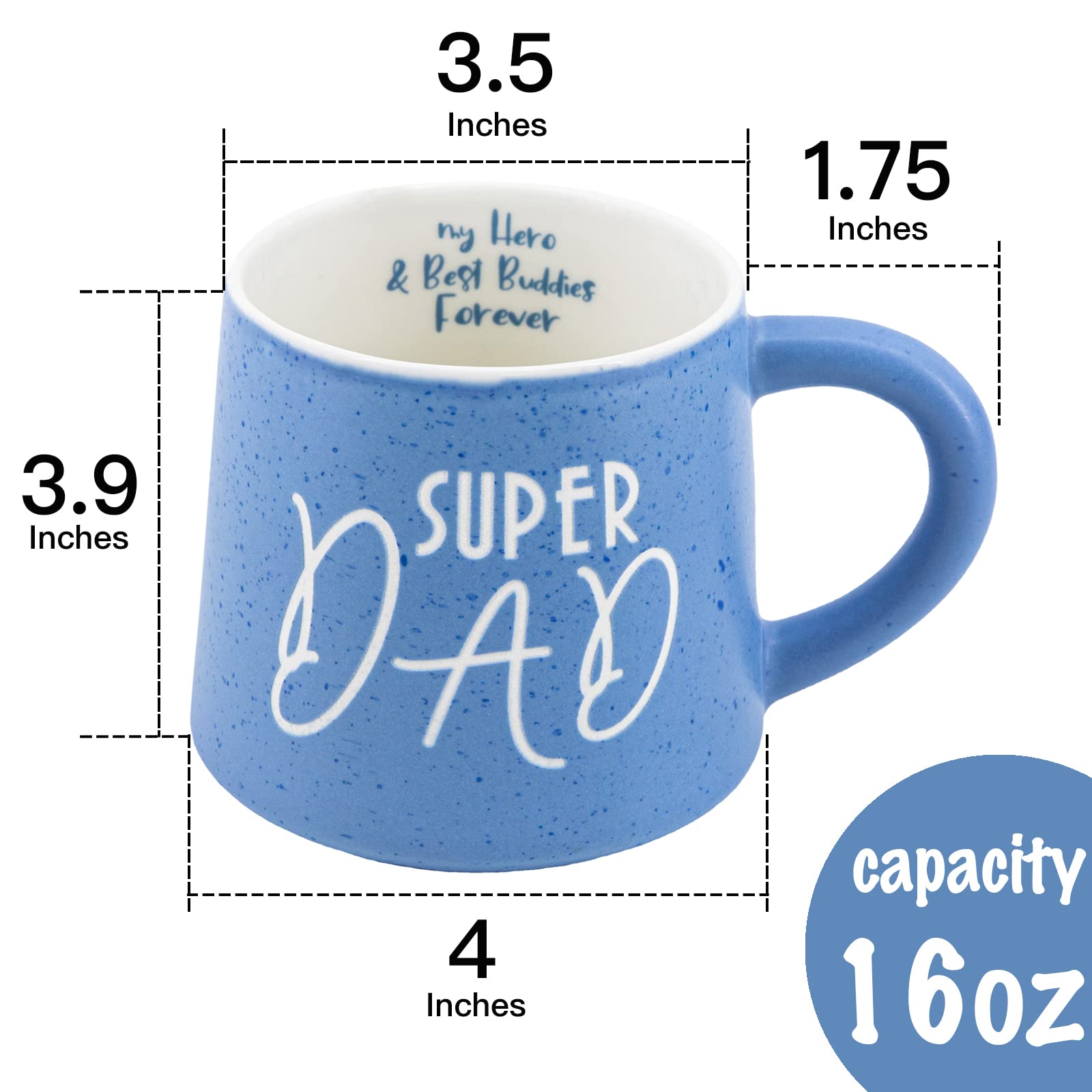 COLLECTIVE HOME Super Dad mug side profile with sturdy handle
