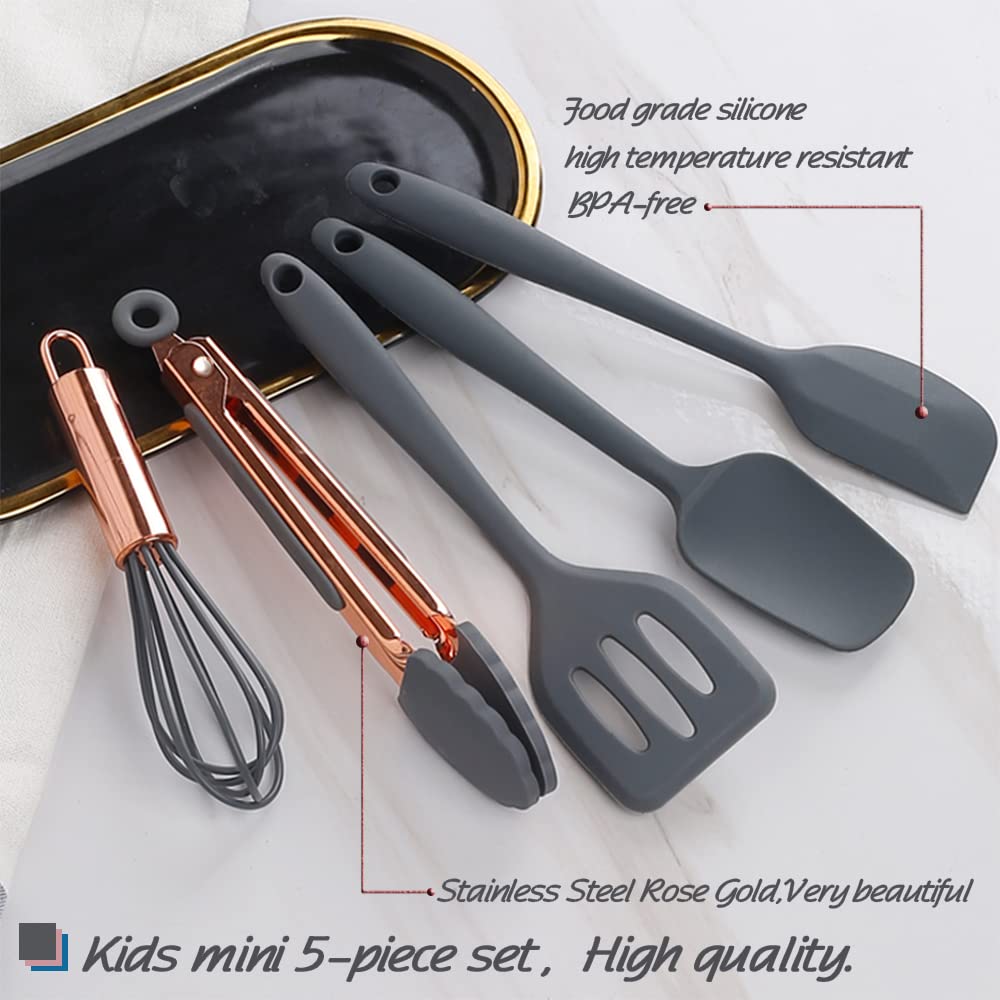 Collfa mini spoonula in rose gold grey for precise stirring and scraping