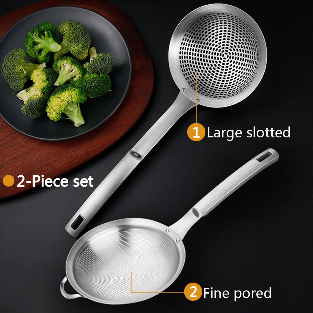 Collfa slotted colander with handle ideal for draining pasta and vegetables