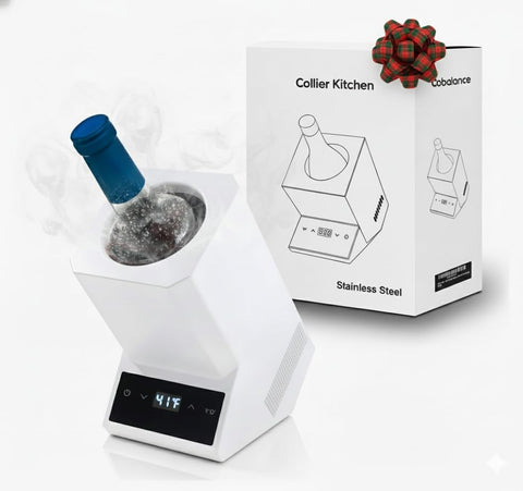 Collier Kitchen electric wine chiller with LED display keeps wine at the perfect temperature.