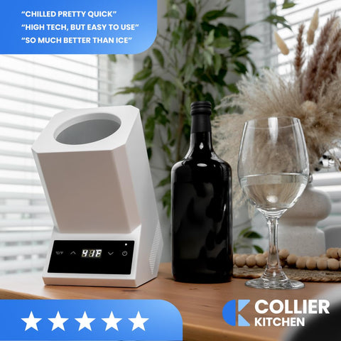 Collier Kitchen single-bottle chiller supports casual dinners and celebrations.
