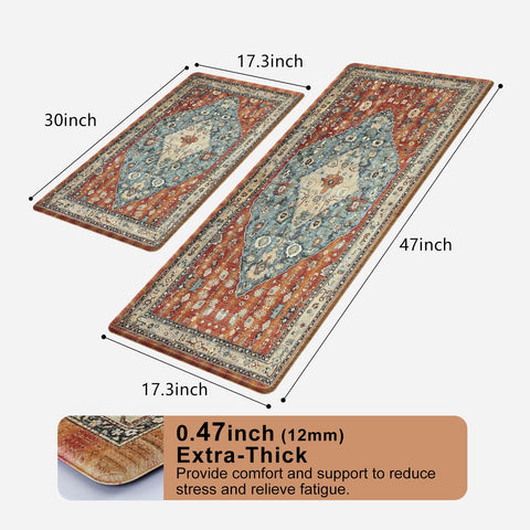 Collive Boho Kitchen Mats 2PCS ideal for kitchen setup and sink area