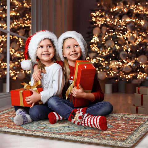 Collive Boho Kitchen Mats 2PCS two-size set for versatile room coverage