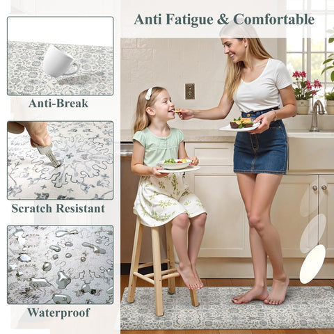 Collive floral-pattern kitchen mat adds vintage boho charm