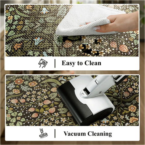 Collive floral pattern mat adds spring vibes to kitchen, laundry, or desk.