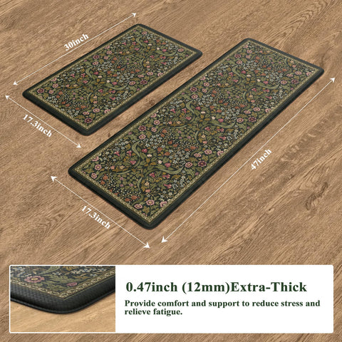 Collive non-slip kitchen mat; side texture close-up emphasizes secure footing.