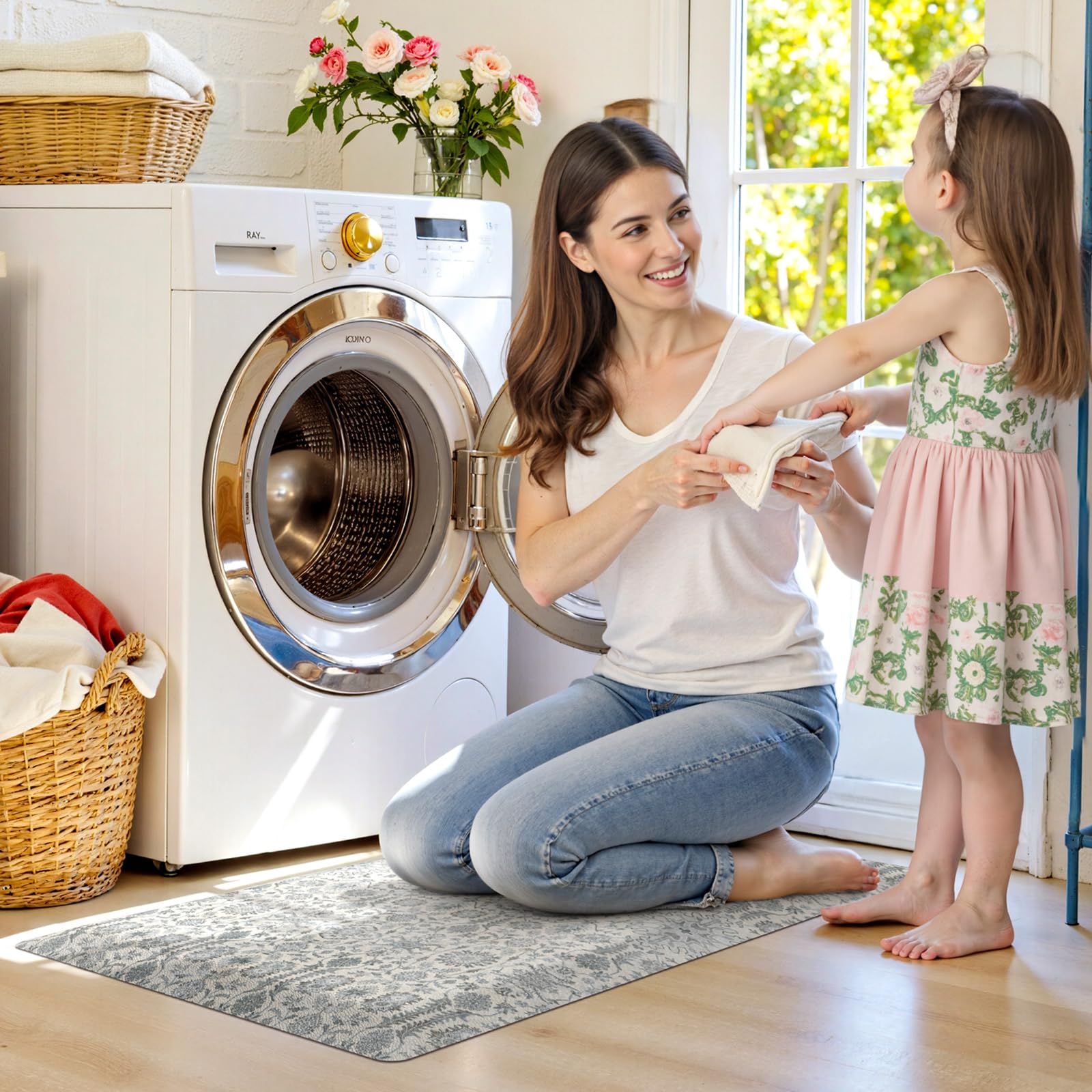 Collive waterproof kitchen rug is oil-resistant for busy prep spaces