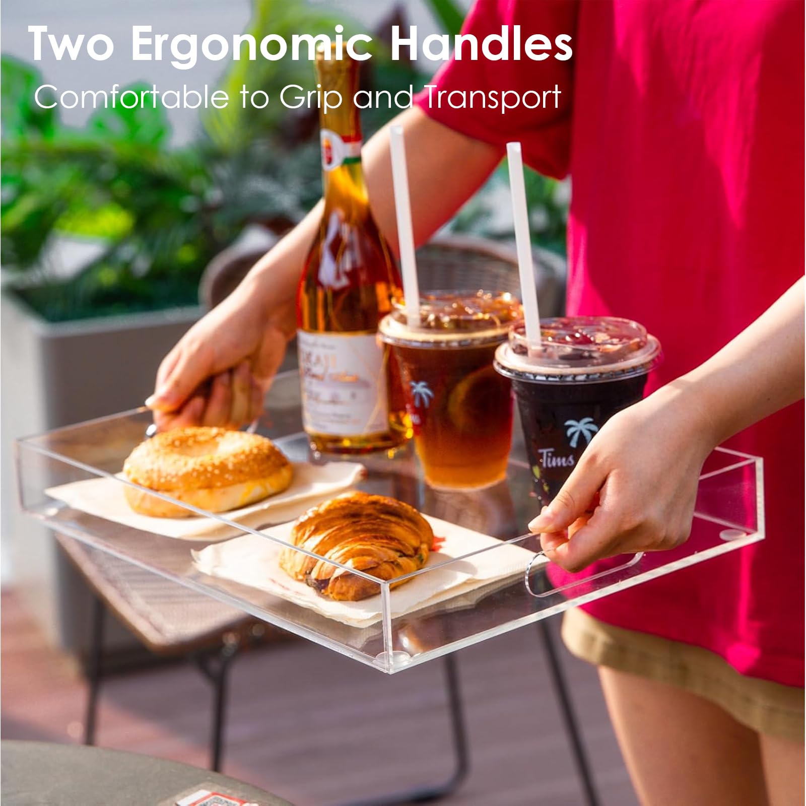 Collwait crystal-clear acrylic tray highlights foods with modern shine.