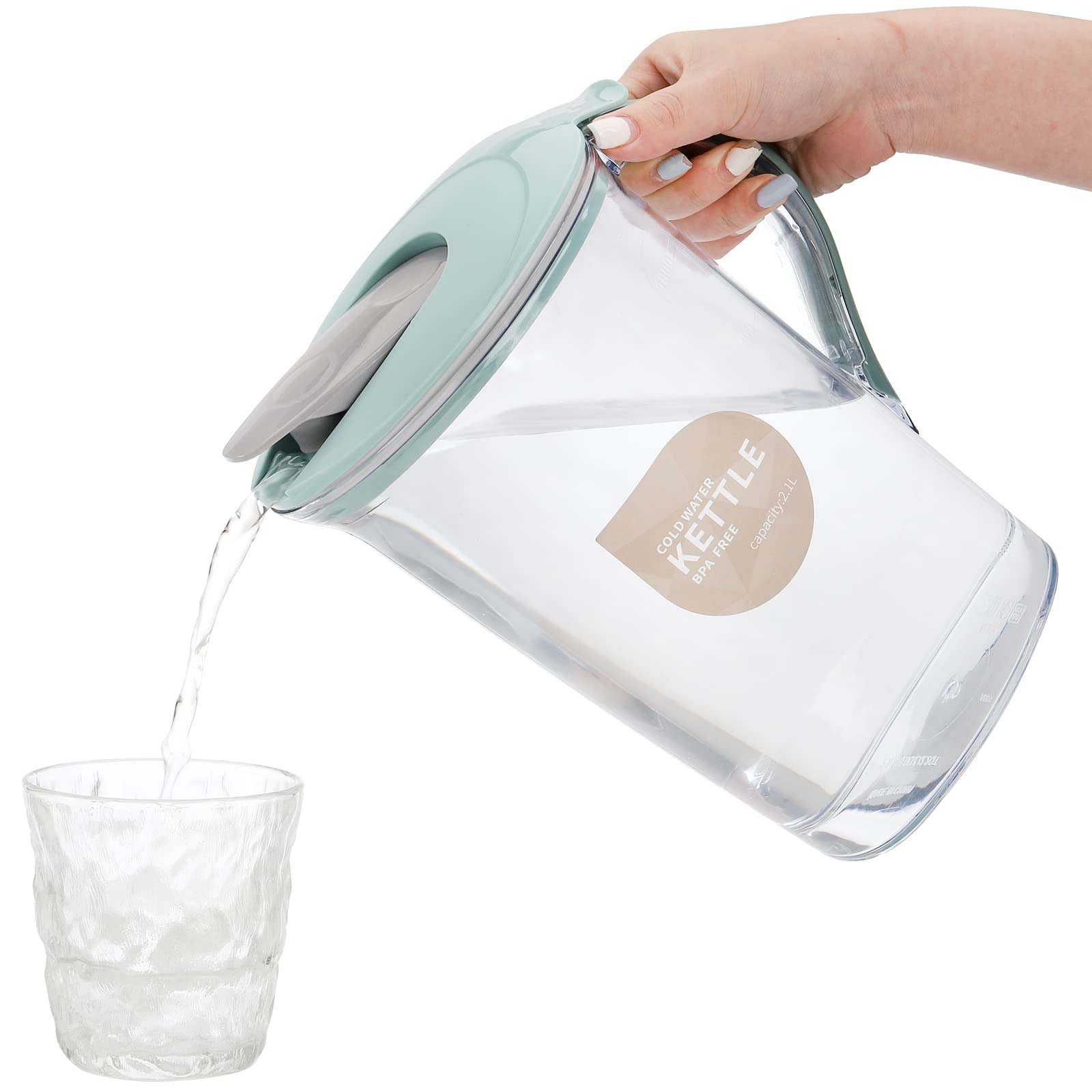 Coloch slim pitcher fits fridge shelves for space-saving storage