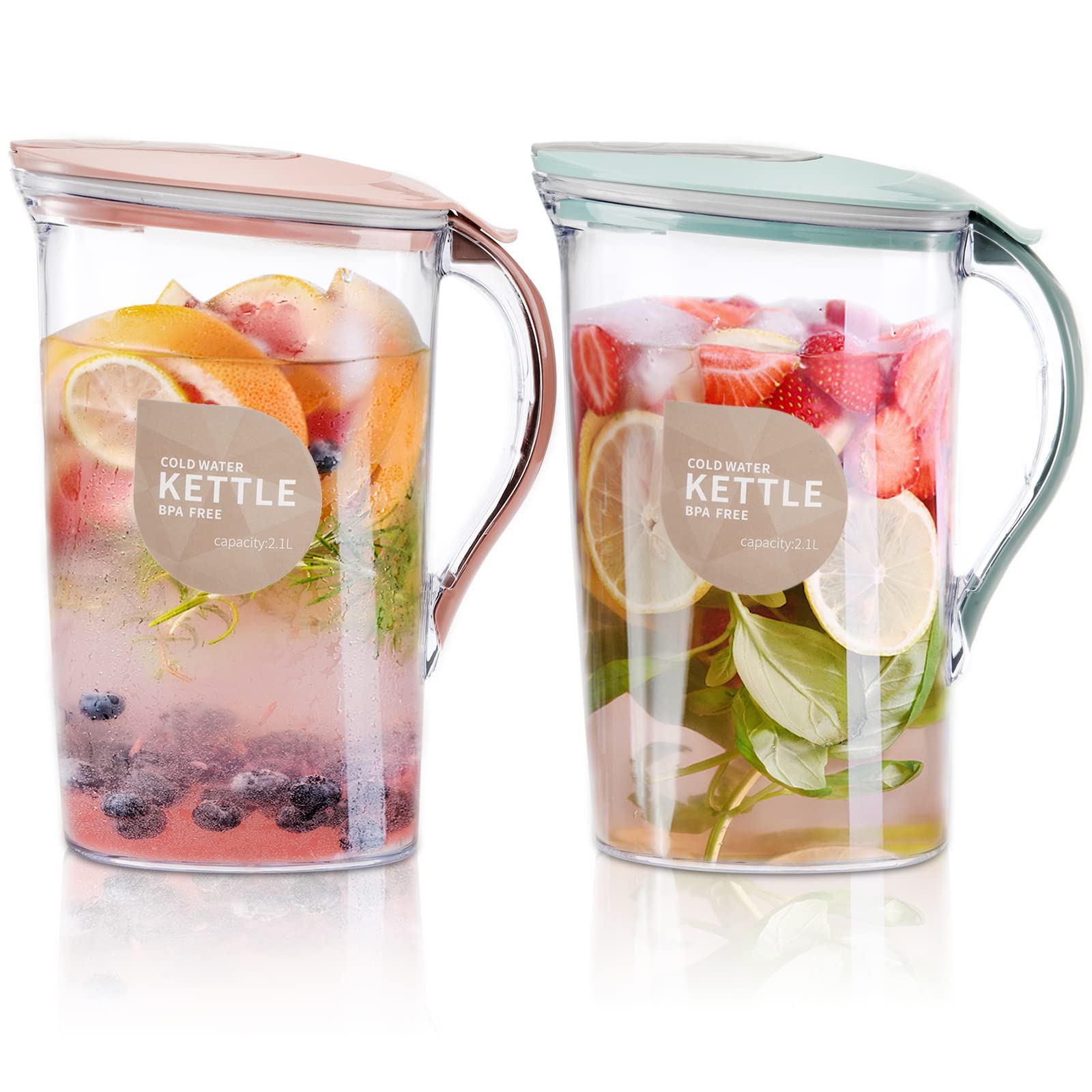 Coloch 2Quart pitcher with angled pour spout for drip-free pouring