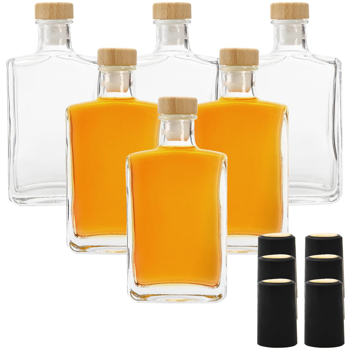 Coloch 6 oz square bottles arranged in a six-pack for home bottling and gifting