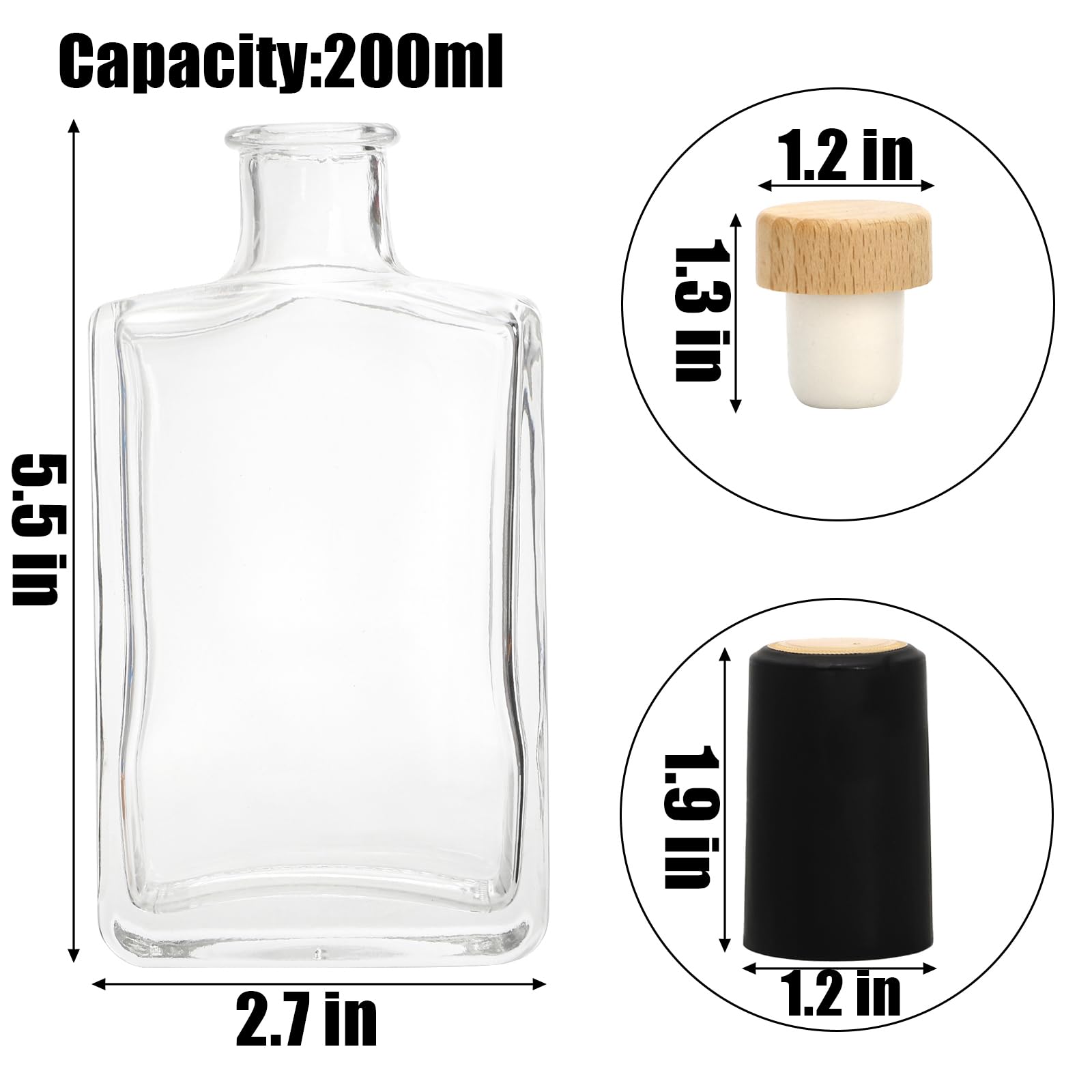 Coloch T-top corks shown with bottle neck for secure seal