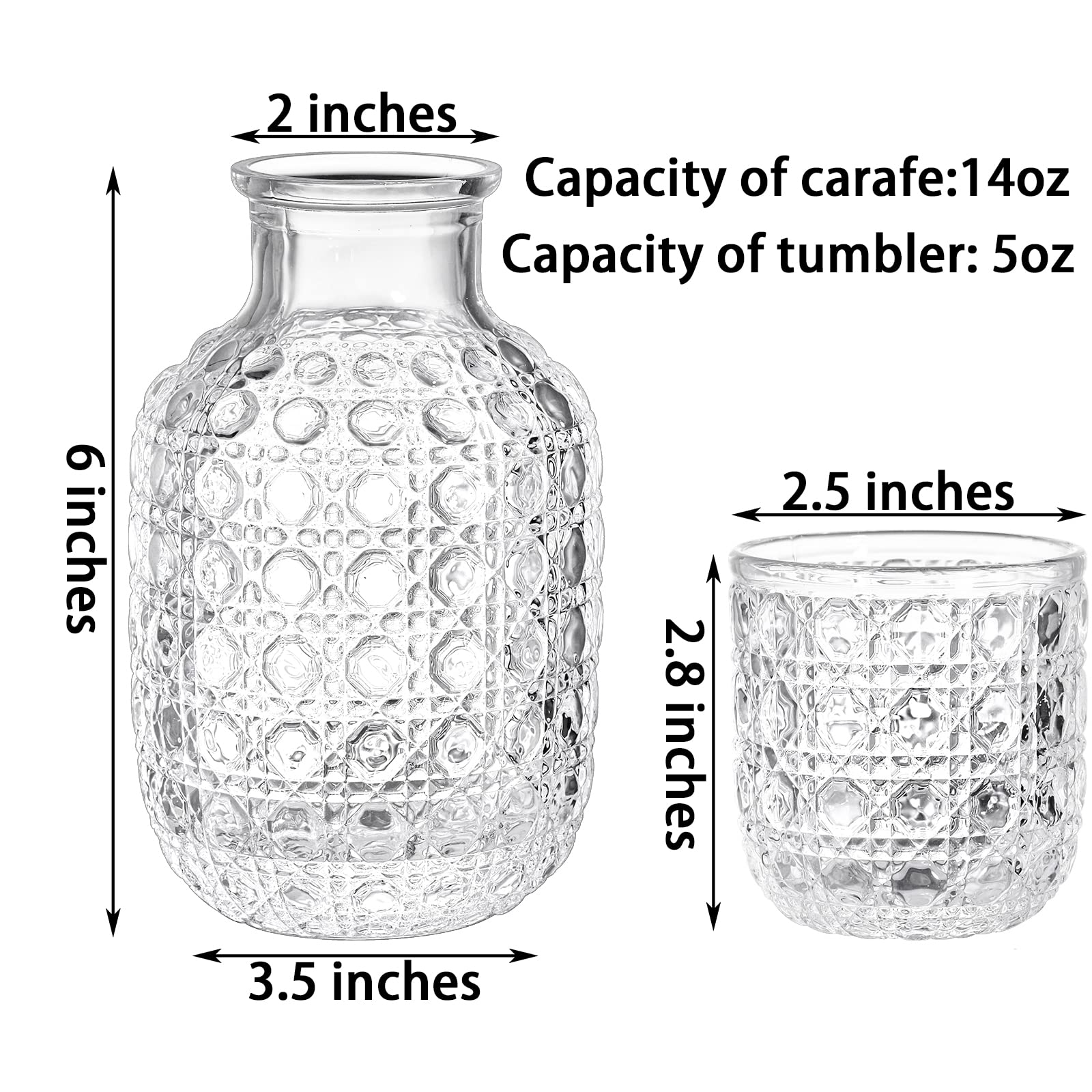 Coloch glass tumbler beside the carafe ready for a quick sip.