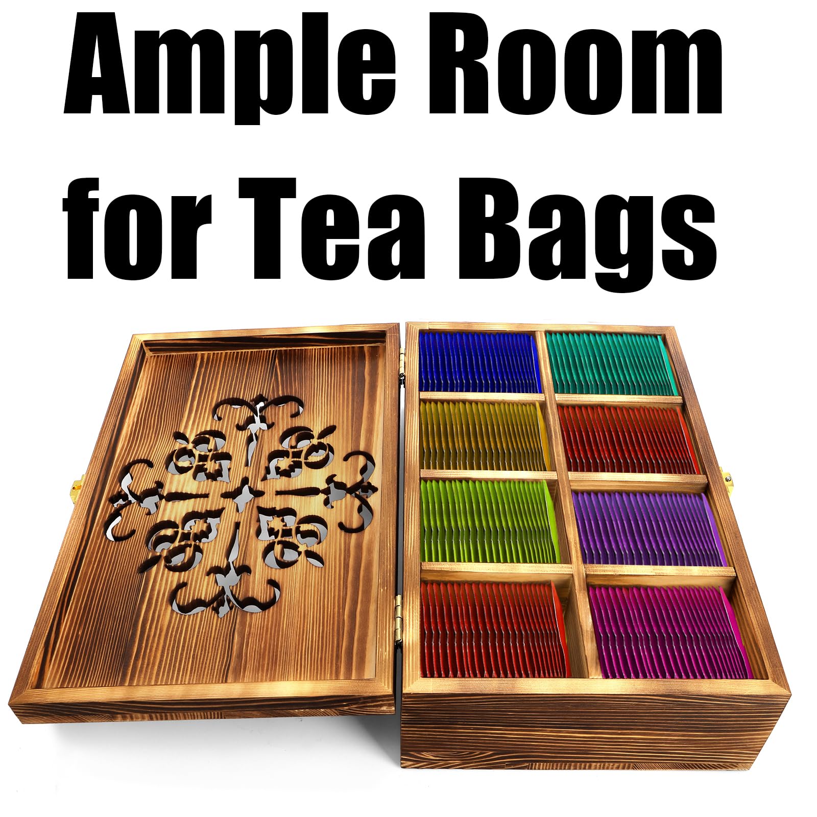 Coloch wooden storage box in natural pine for durable tea organization