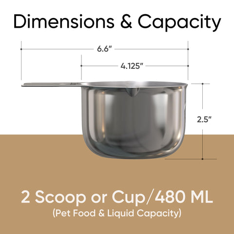 Color Up ergonomic handle supports steady scooping of kibble.