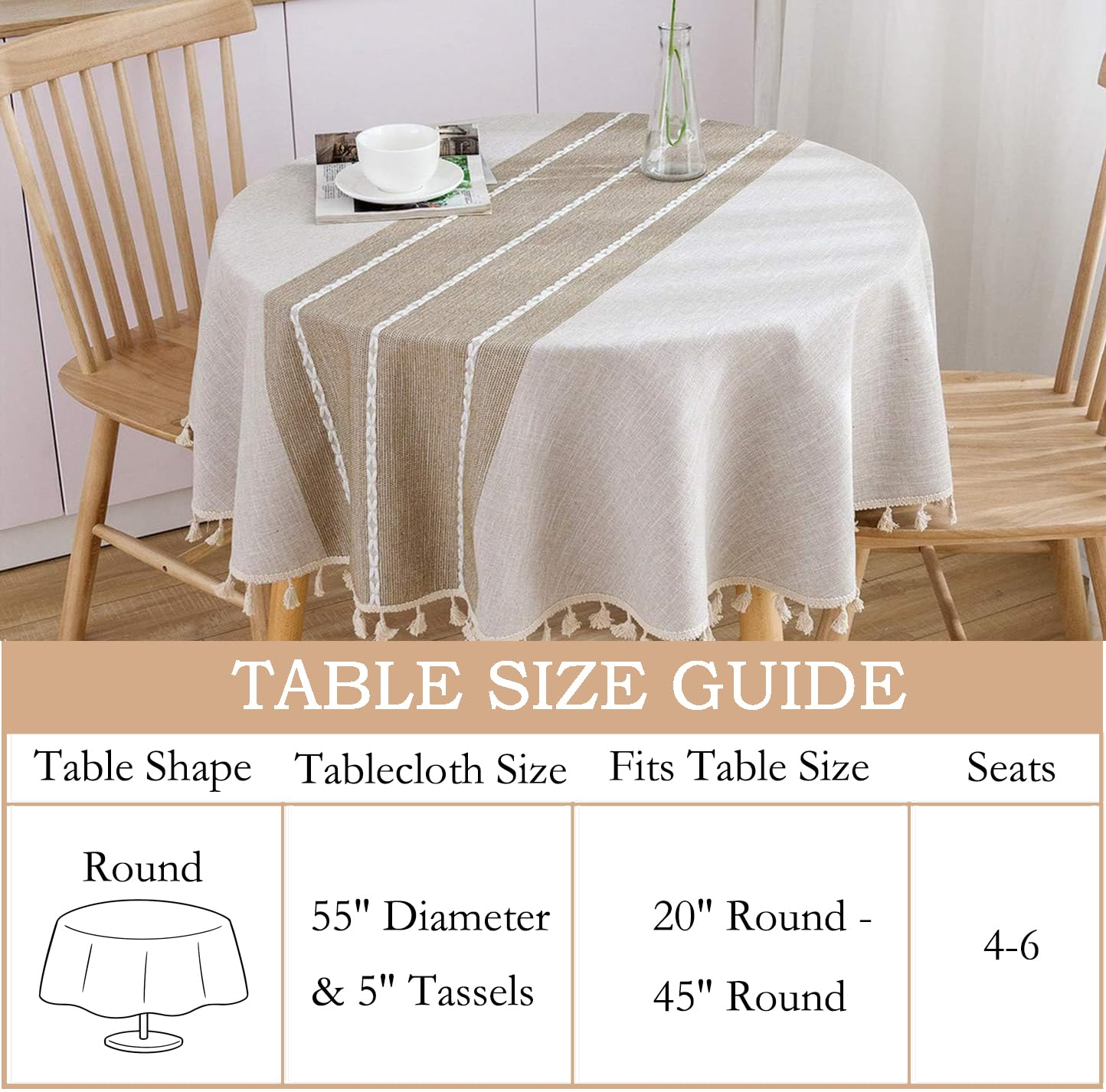 ColorBird tassel-edge tablecloth adds decorative detail to tables