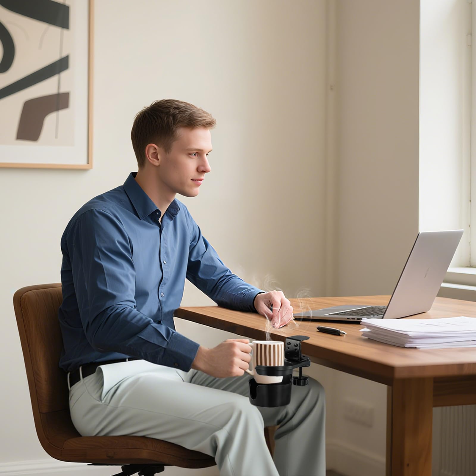 ColorMood Hidden under-desk placement blends with workspace while remaining accessible.