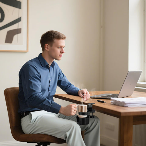 ColorMood Hidden under-desk placement blends with workspace while remaining accessible.