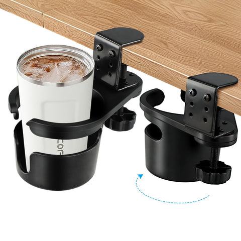 ColorMood Upgraded Desk Cup Holder with 360° rotation keeps drinks accessible and clutter-free.