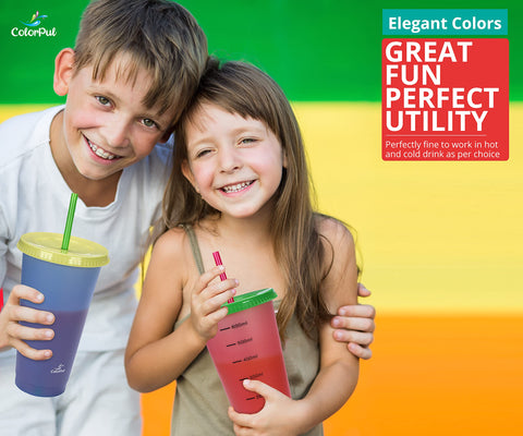 COLORPUL splash-proof lids keep drinks contained during transport.