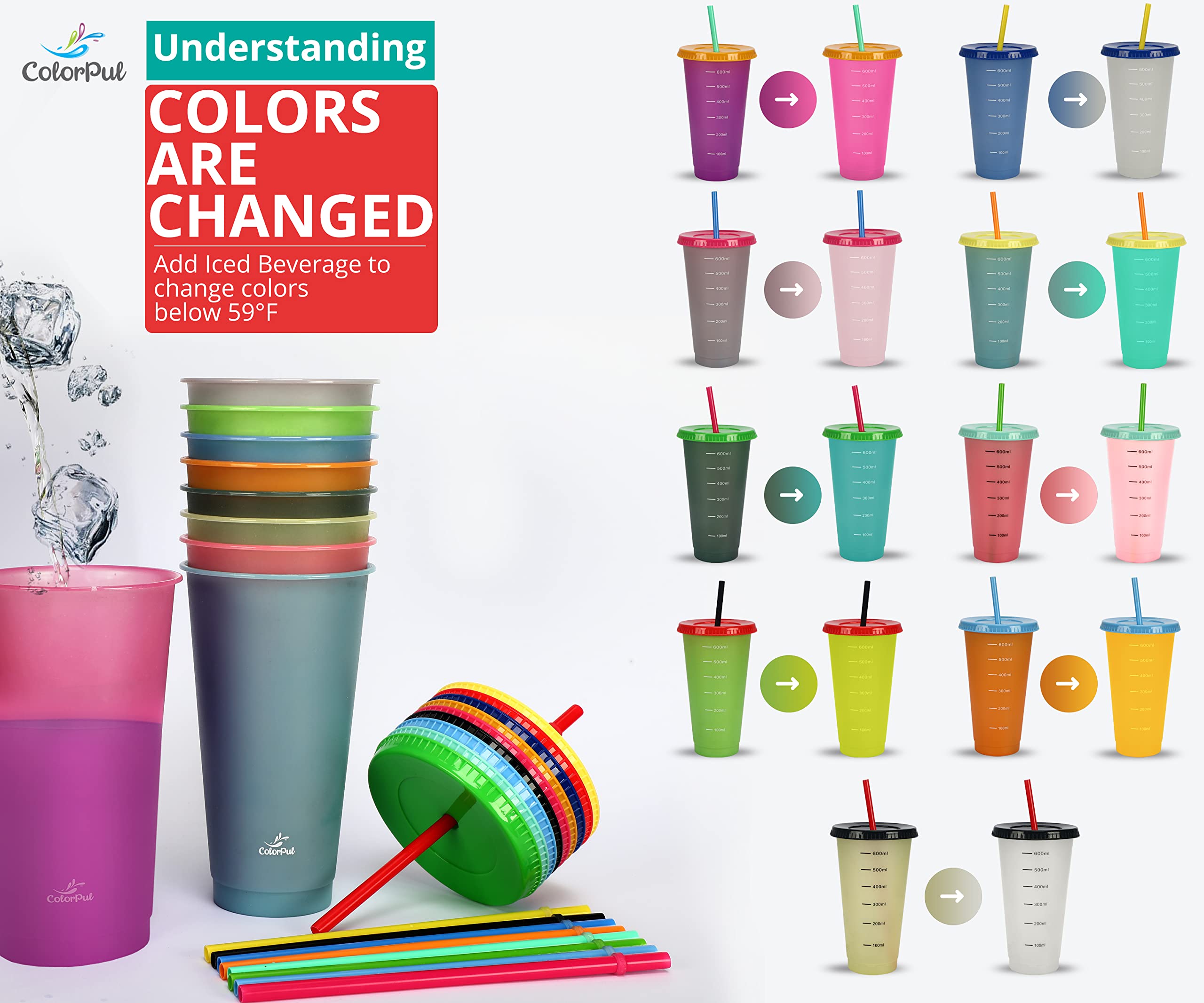 COLORPUL straw bumpers prevent leaks and protect cups.