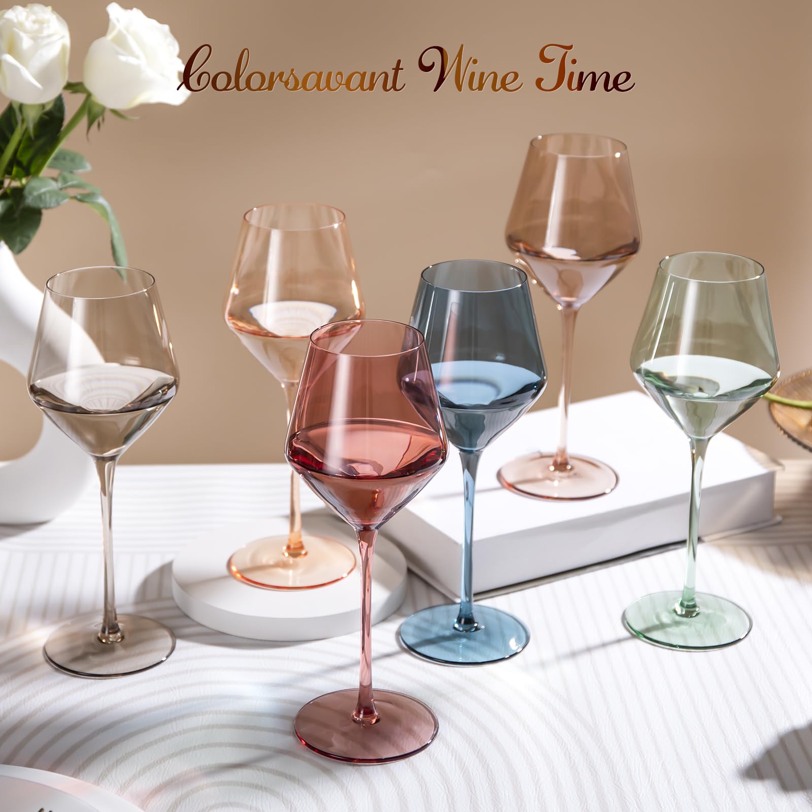 Colorsavant glasses suit all wine types, from bold reds to crisp whites.