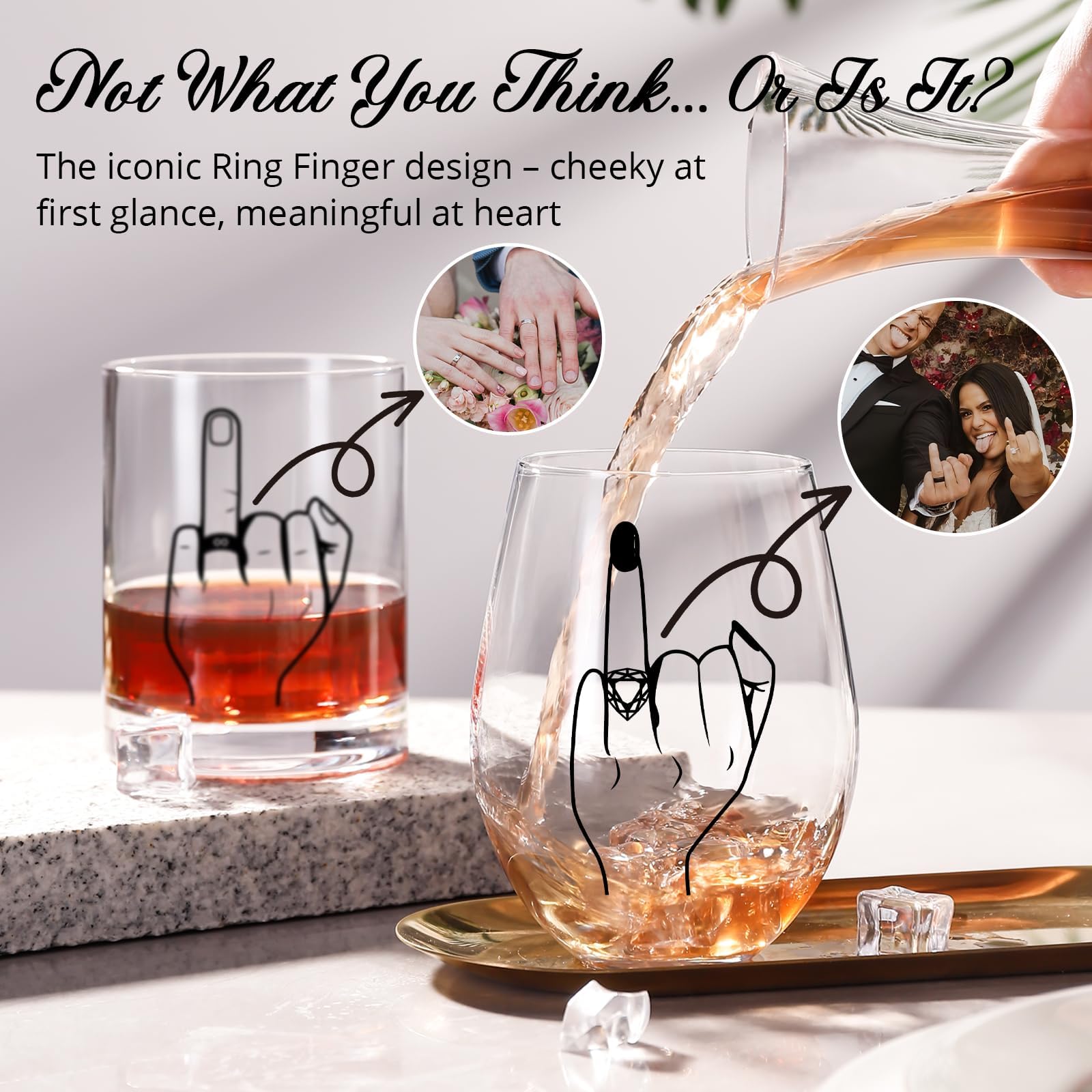 Colorsavant ring-finger whiskey glass ideal for anniversary sips