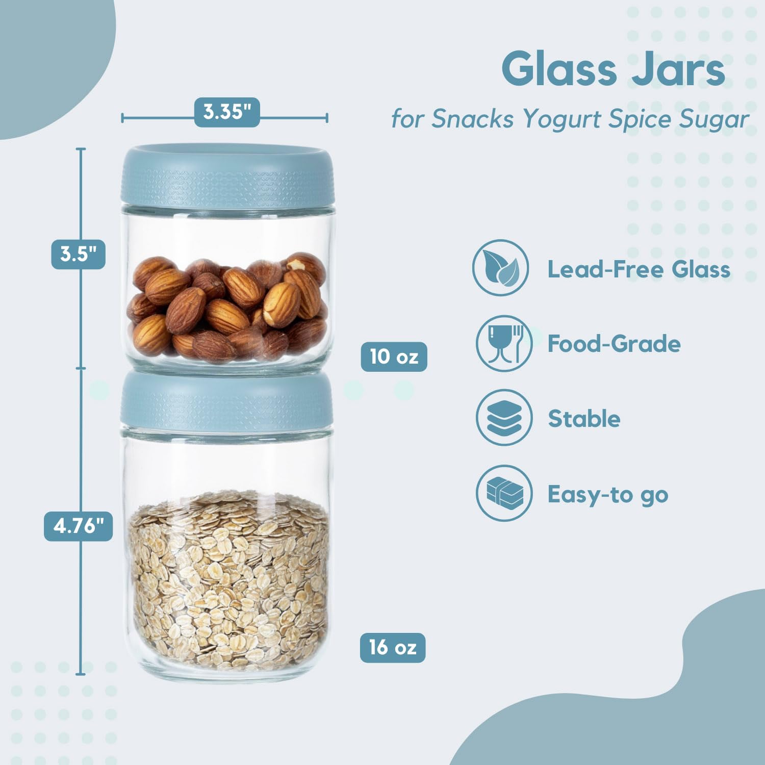 ColoVie yogurt parfait jars for layered snacks and treats