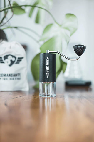 Comandante C40 MK4 grinder black side view illustrating solid construction and smooth turning