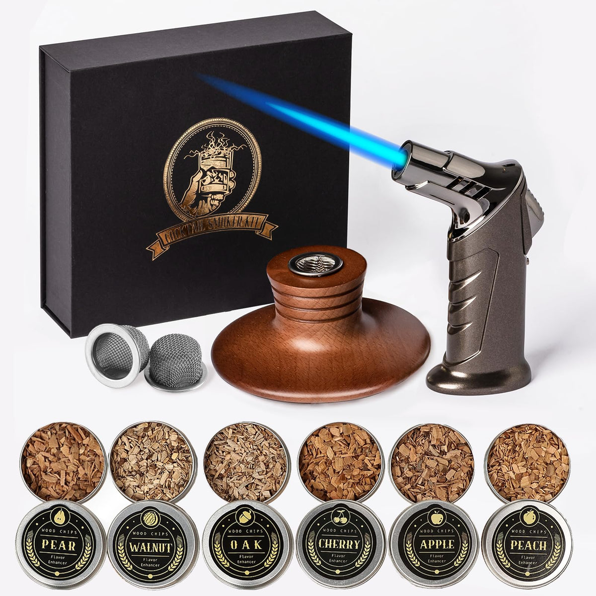 ComboJoy Bourbon Smoker Kit with torch: elevate whiskey at home with a smoky aroma.