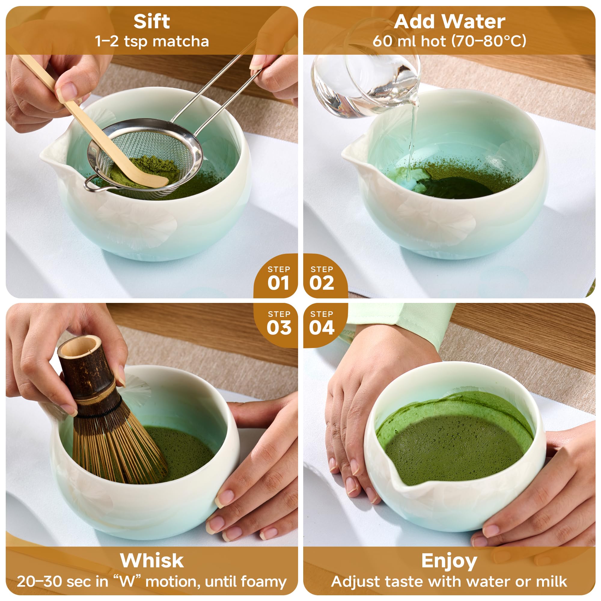 ComboJoy complete 8pc kit for a premium home matcha routine.