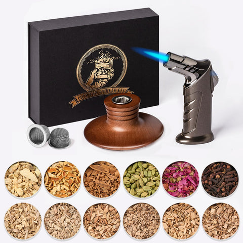 ComboJoy Whiskey Smoker Kit with Torch in action for richer cocktails