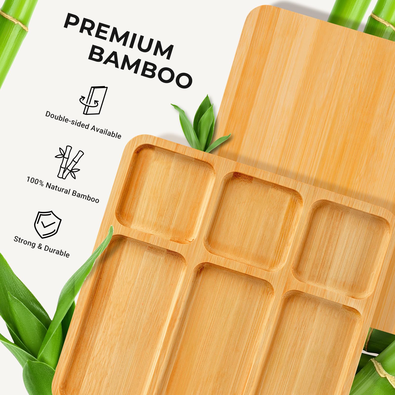 Combler charcuterie board dual function serves as cutting board and display.