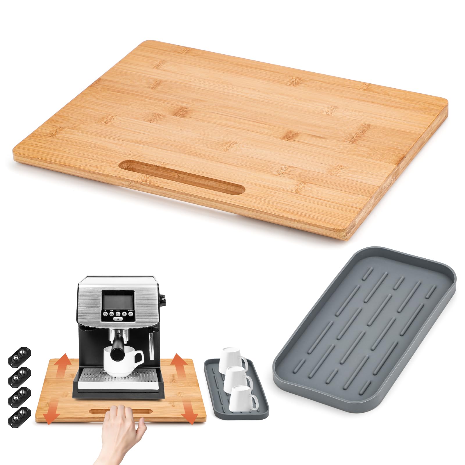Comesix appliance slider rolling tray supports up to 130 lbs for easy counter rearranging