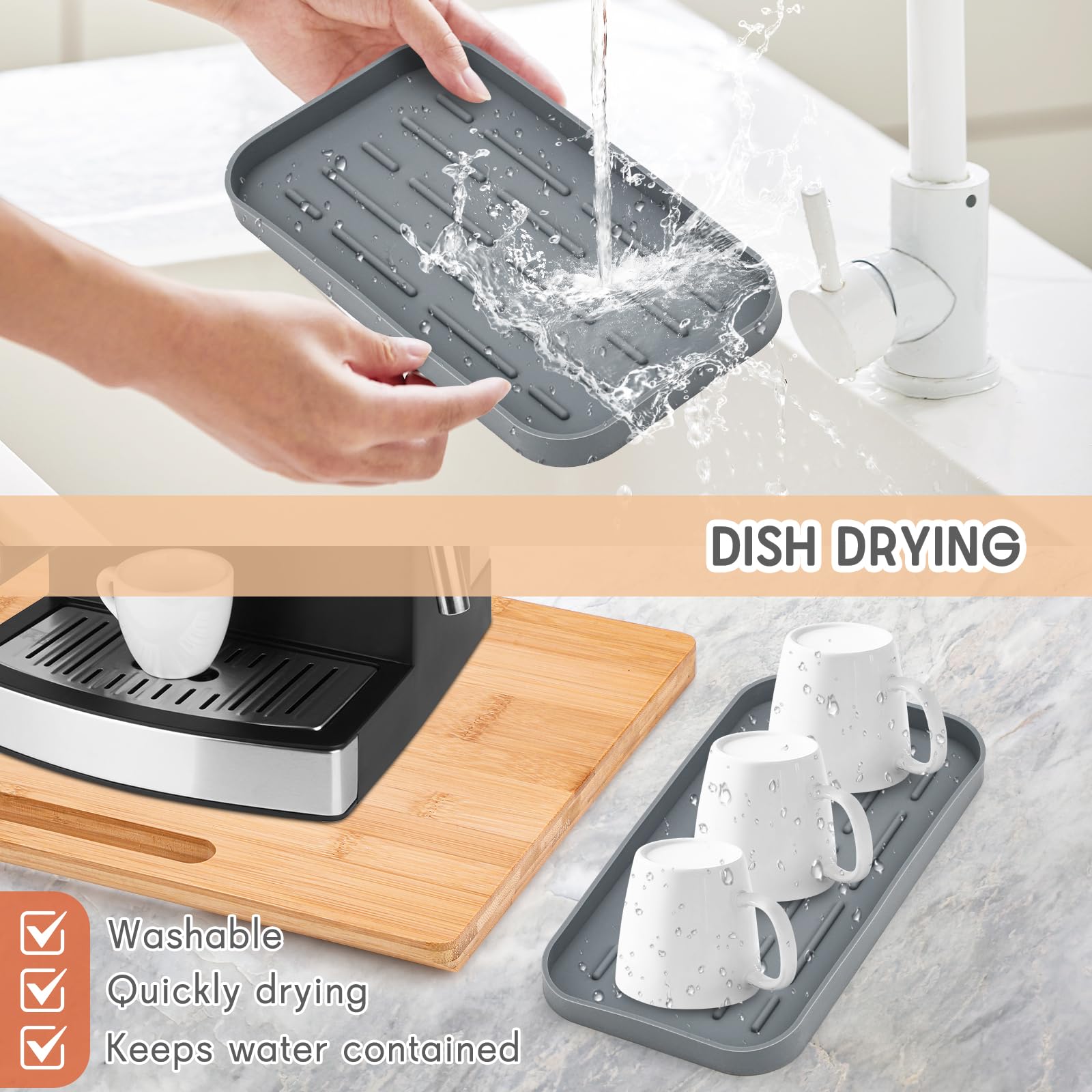 Comesix large 11.8x15.7-inch tray anchors most coffee makers securely