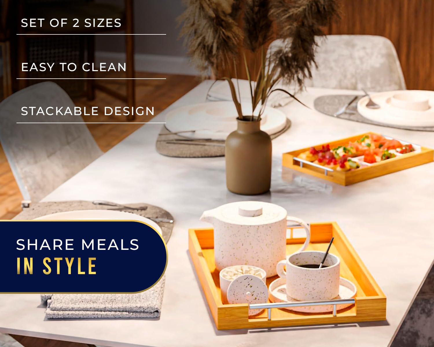 Comfify breakfast-in-bed tray in natural bamboo finish.