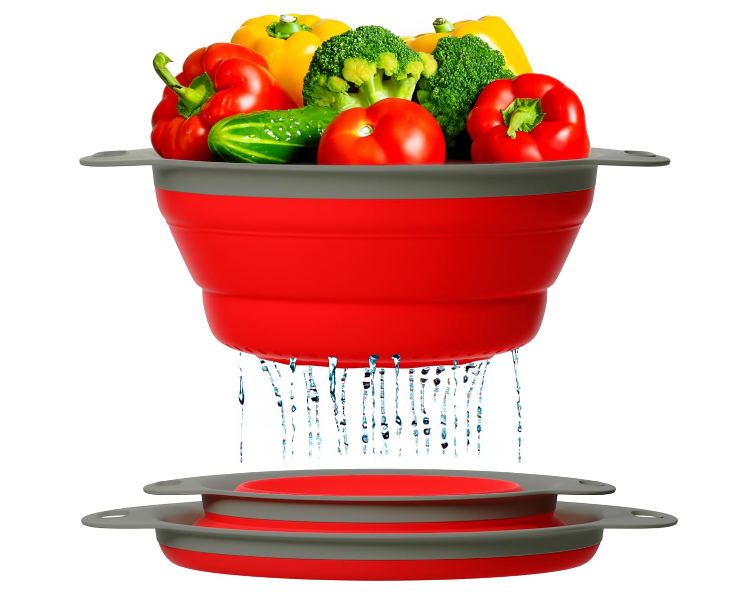 Comfify collapsible colanders set of 2 assembled for quick draining and versatile prep