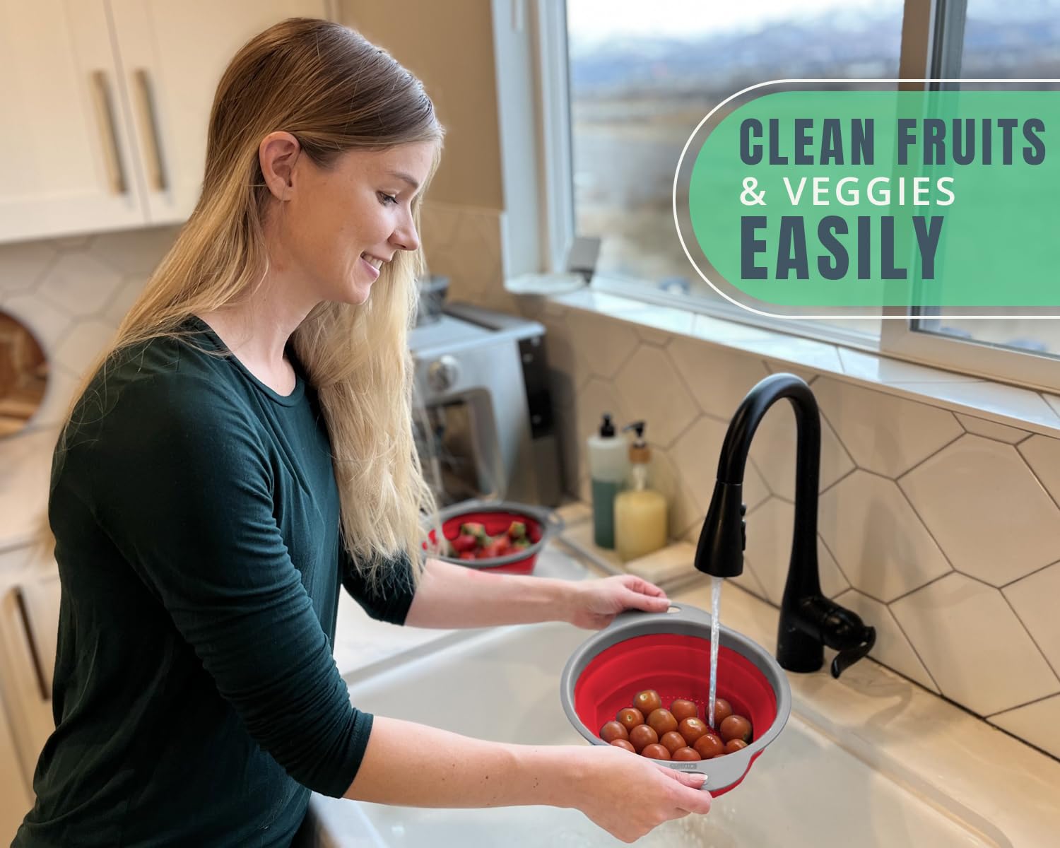 Comfify fruit washing bowl with strainer for clean berries