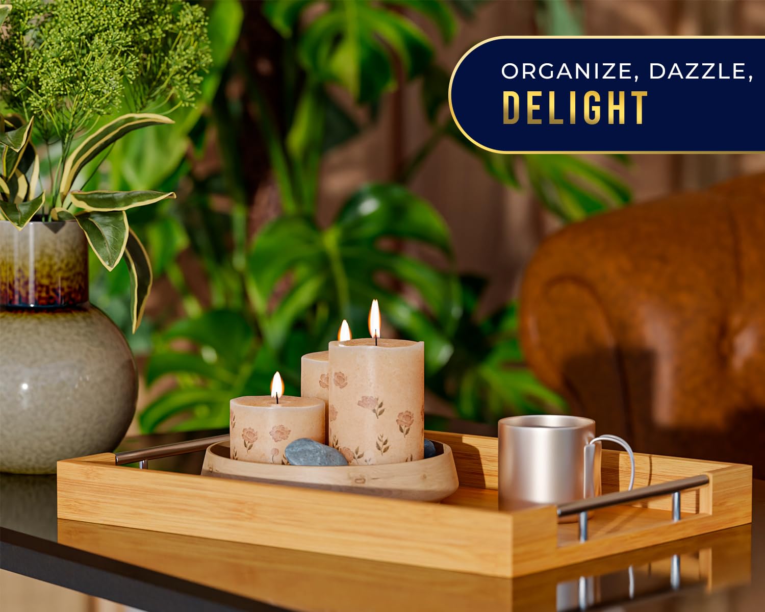 Comfify nesting bamboo trays, space-saving design for cupboards.