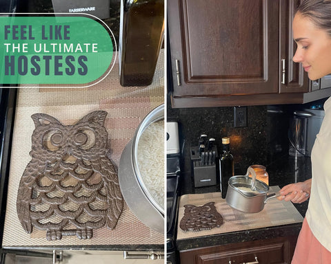 Comfify cast-iron owl under houseplants combines protection with style.