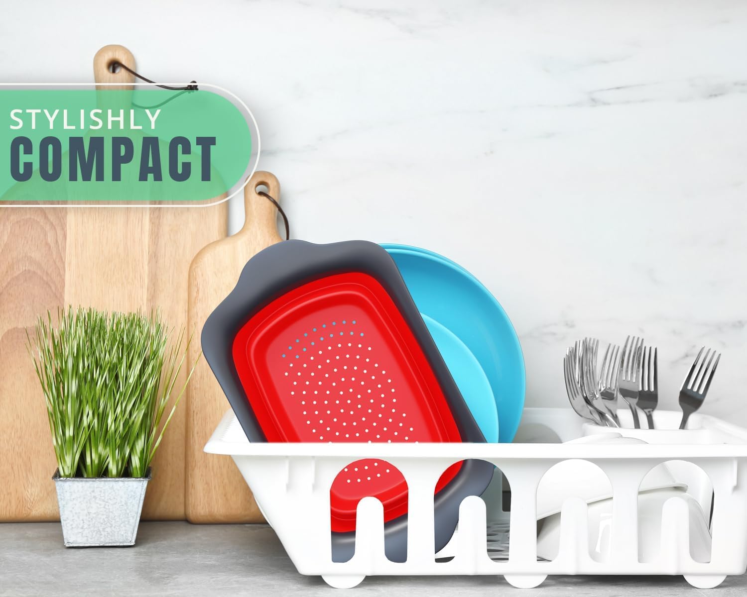 Comfify XL silicone colander is BPA-free and kitchen-friendly