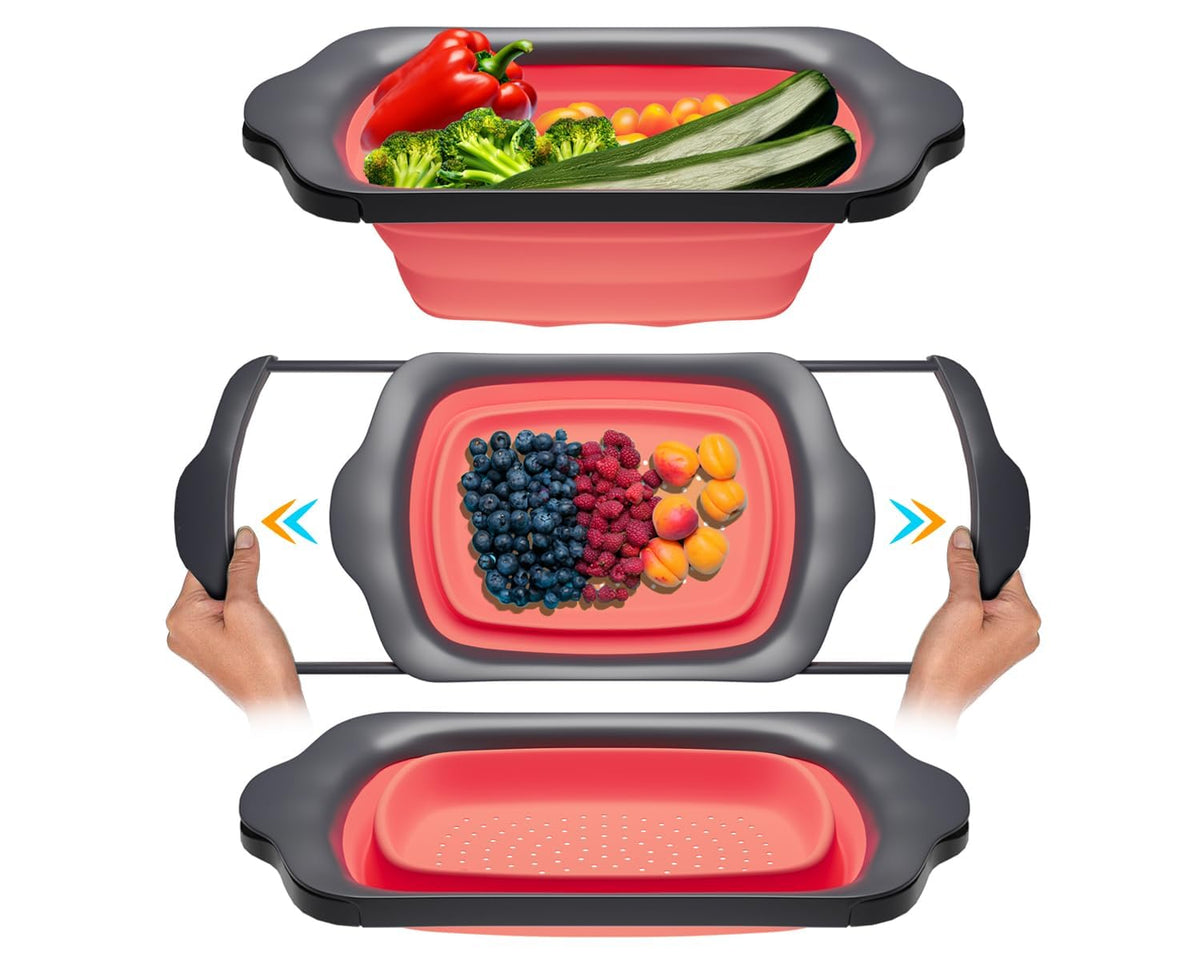 Comfify XL collapsible strainer over-sink for easy pasta draining