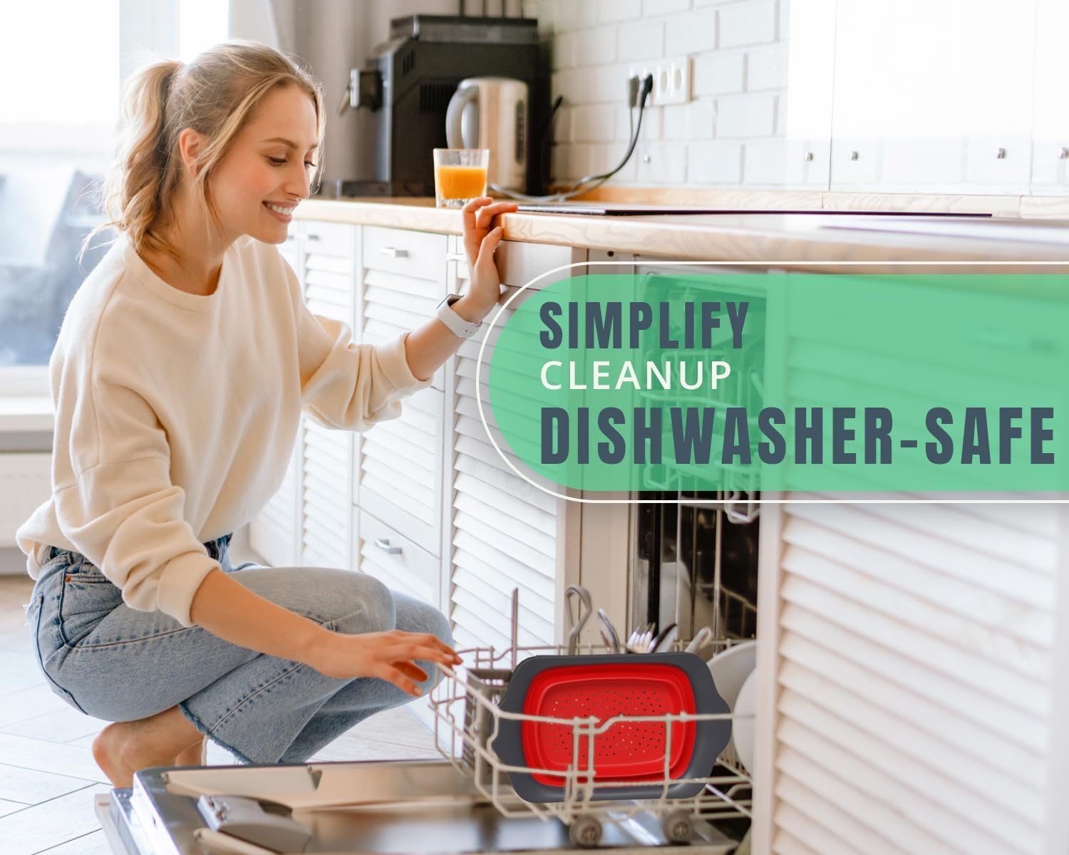 Comfify XL heat-resistant colander safe up to 176F for direct stove draining