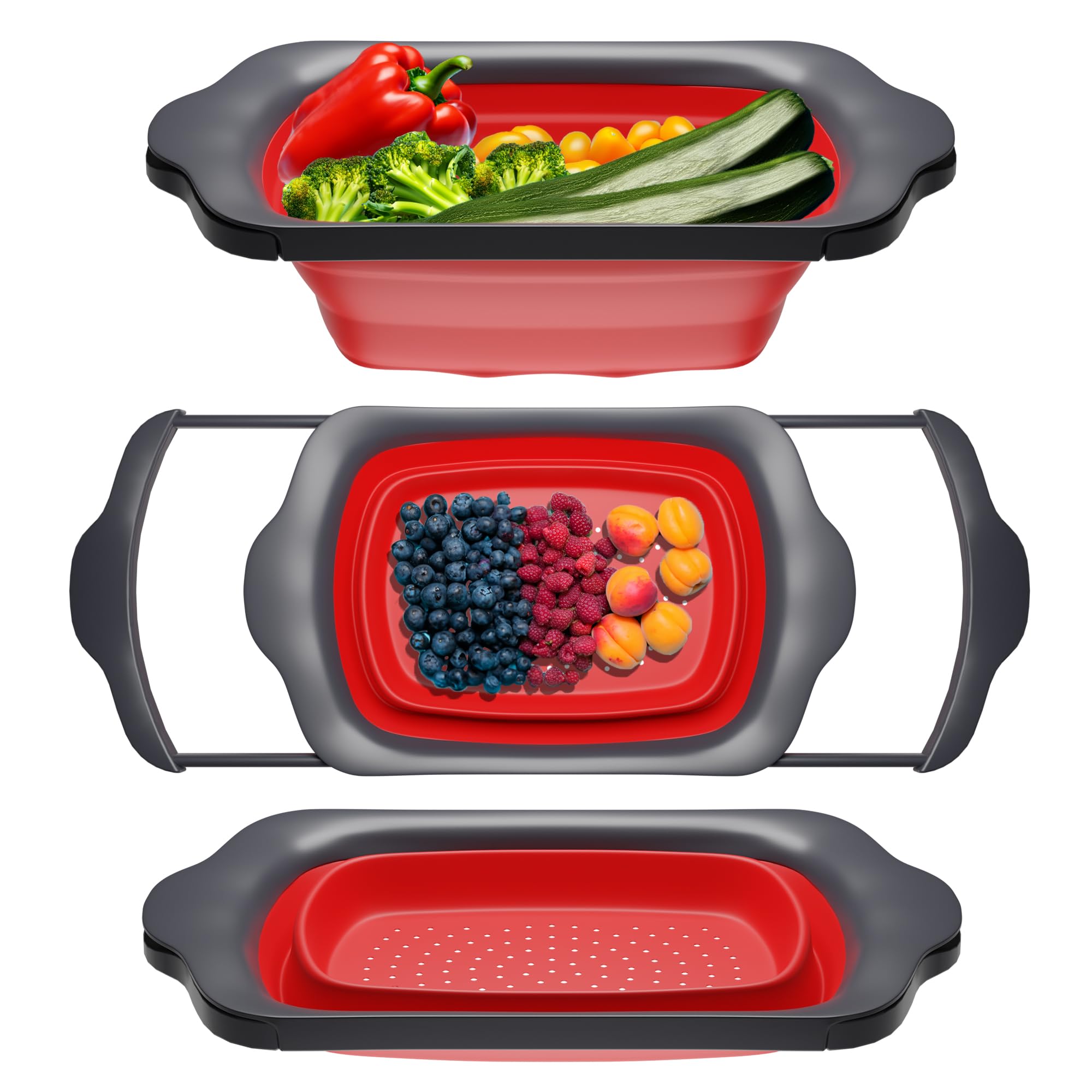 Comfify XL kitchen strainer collapsible over-the-sink for quick fruit and pasta draining