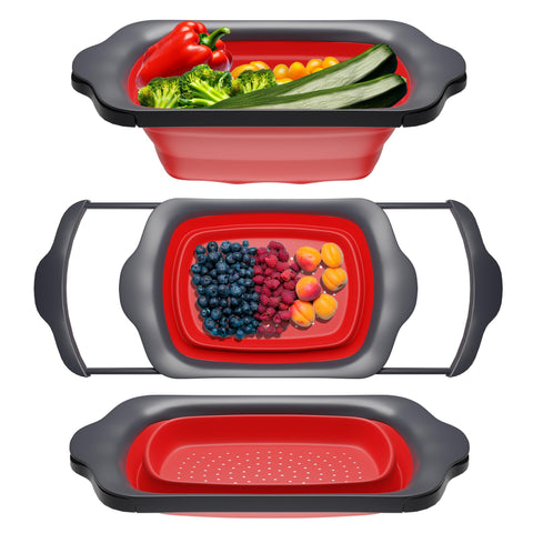 Comfify XL kitchen strainer collapsible over-the-sink for quick fruit and pasta draining