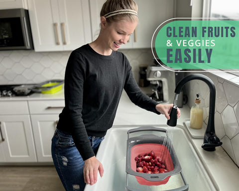 Comfify XL coral silicone strainer adds color and performance