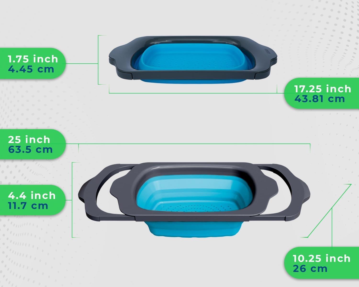 Comfify XL heat-resistant strainer draining hot pasta