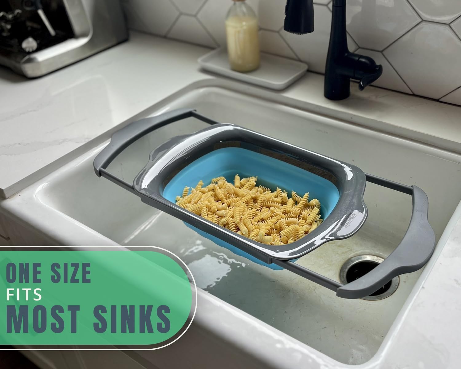 Comfify XL pasta draining demonstration
