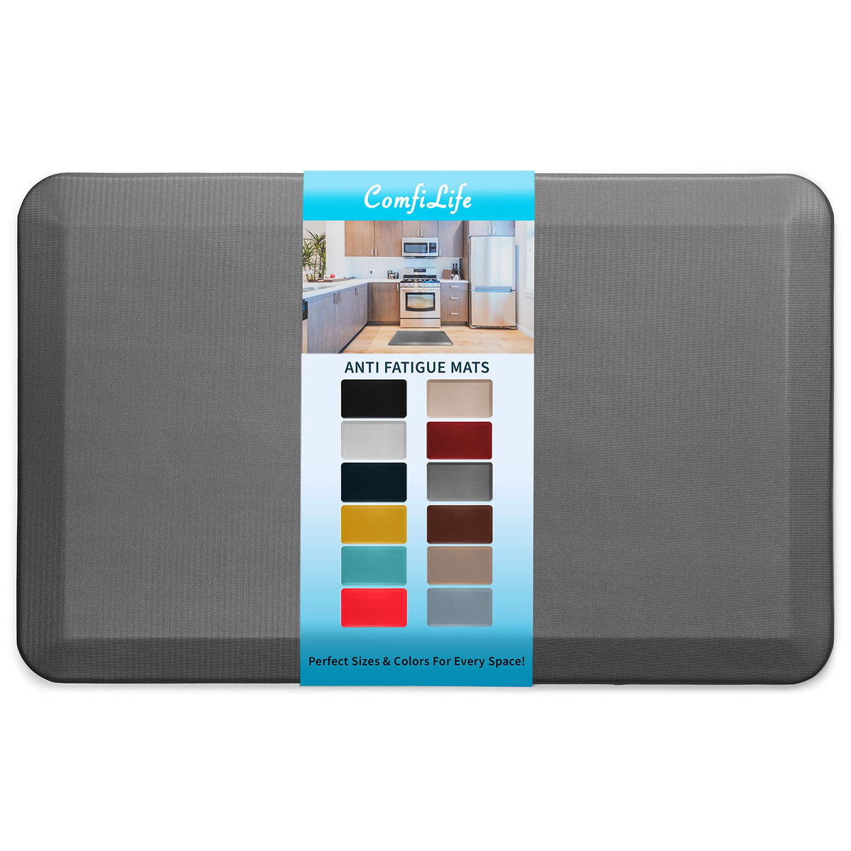 ComfiLife anti-fatigue floor mat 20x32 charcoal for comfortable standing at the kitchen